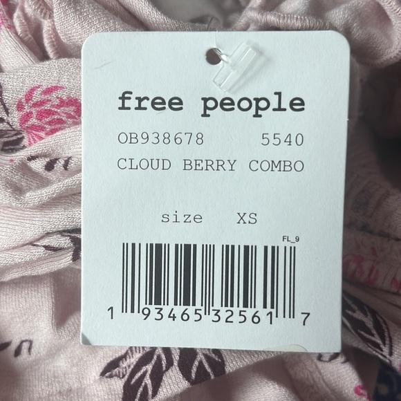 Free People Lana Off Shoulder Tunic Floral Size XS | MSRP $98 OB938678 Pink NWT - Picture 8 of 9